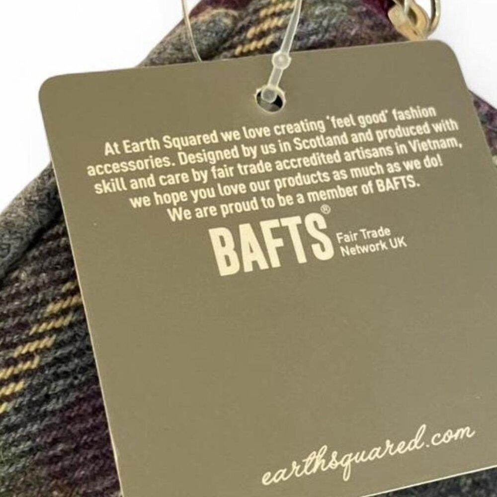 NWT Earth Squared Fair Trade Flecked Plaid Tartan Wool Blend Crossbody Bag Purse - Picture 4 of 8
